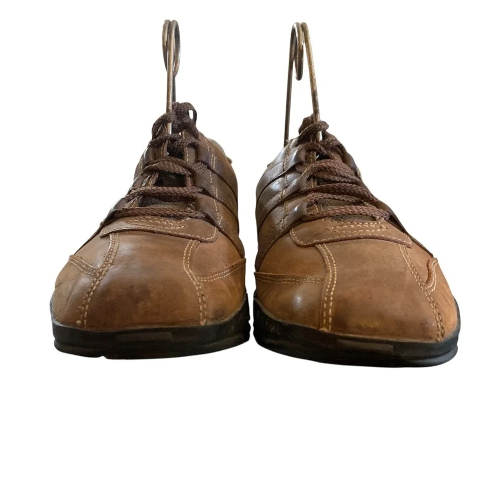 Skechers Mens Leather Lace-Up Casual Shoes Size 9 Brown